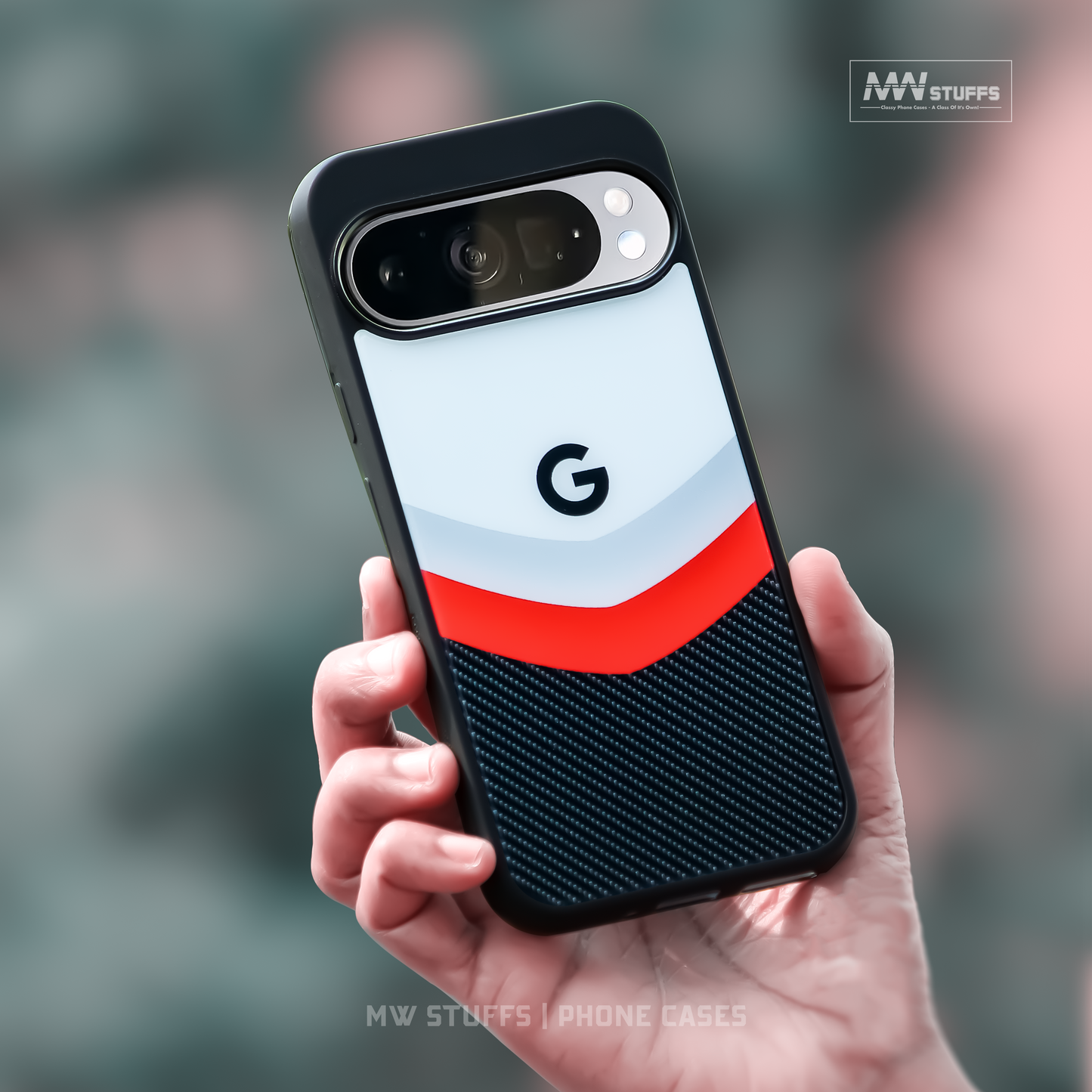 Abstract Carbon Fiber Pattern Glass Case (Customisable for Moto, IQOO & all models)