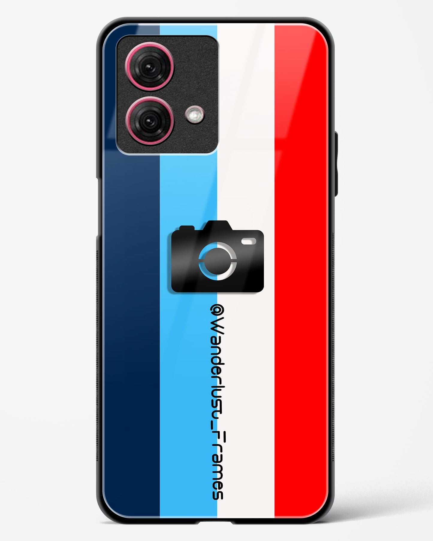 4D Photography Logo Stripes Glass Phone Case-Moto G84 5G