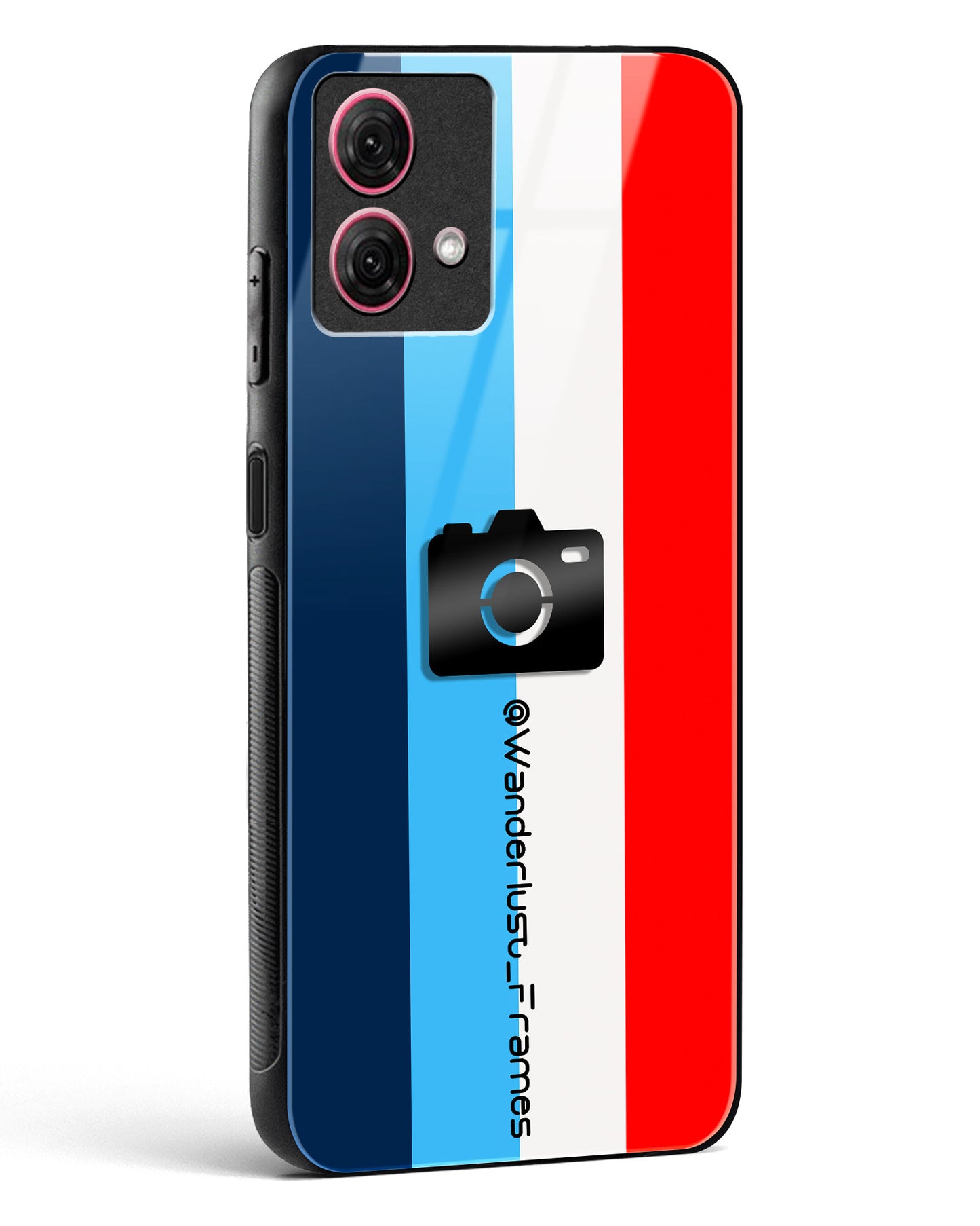 4D Photography Logo Stripes Glass Phone Case-Moto G84 5G