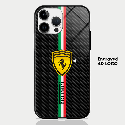 4D Engraved Racing Brand logo Glass Case - MW Stuffs