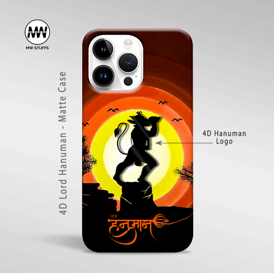 4D Lord Hanuman Logo Matte Case -  - MW Stuffs -