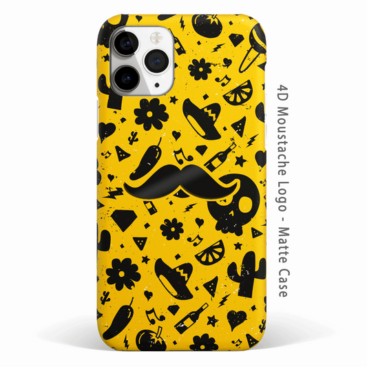 4D Moustache Mexican Doodles Matte Case -  - MW Stuffs -
