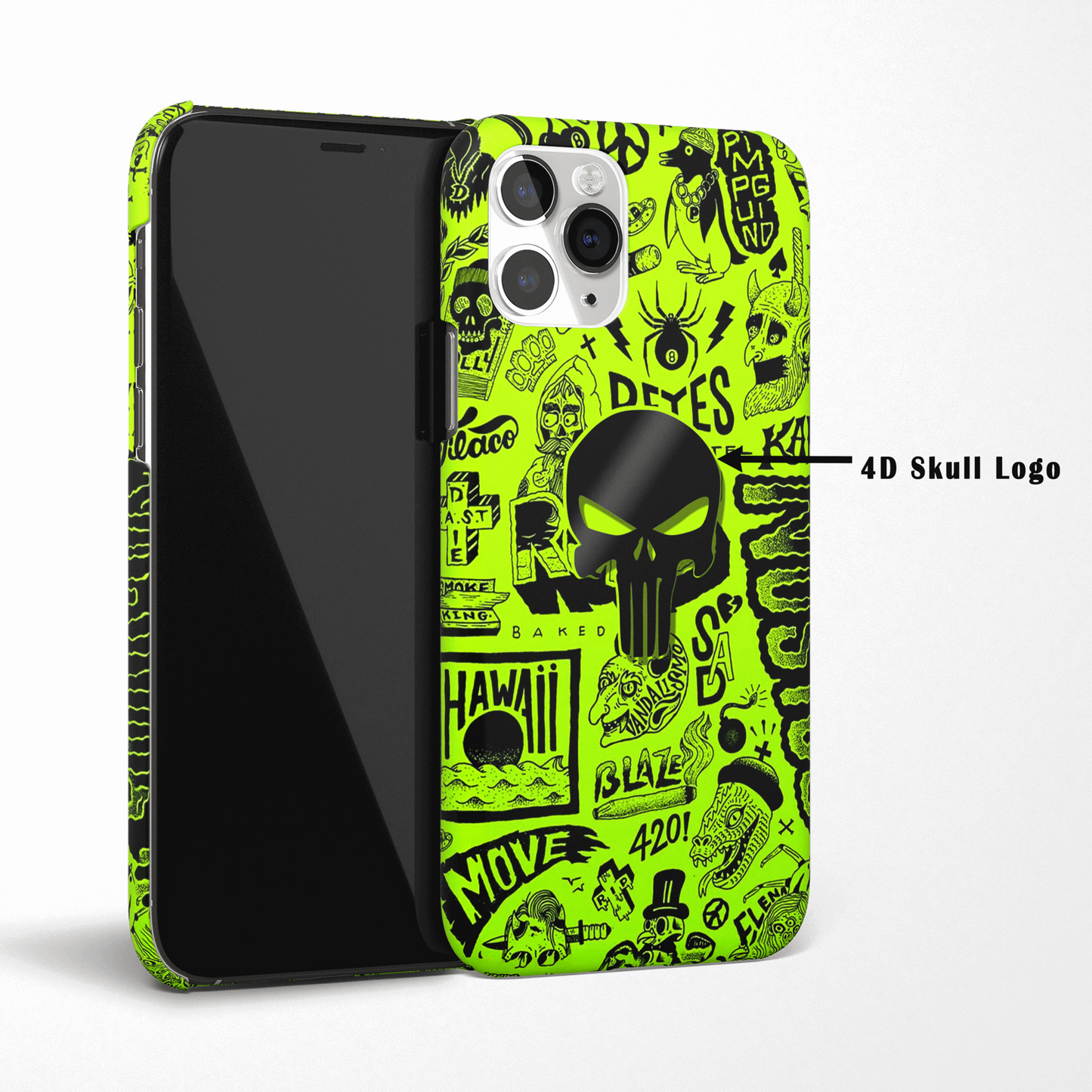4D Skull Logo Graffiti Matte Case - - MW Stuffs -
