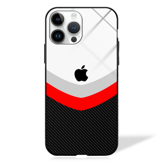 Abstract Carbon Fiber Pattern Glass Case (Customisable for all models) - - MW Stuffs -