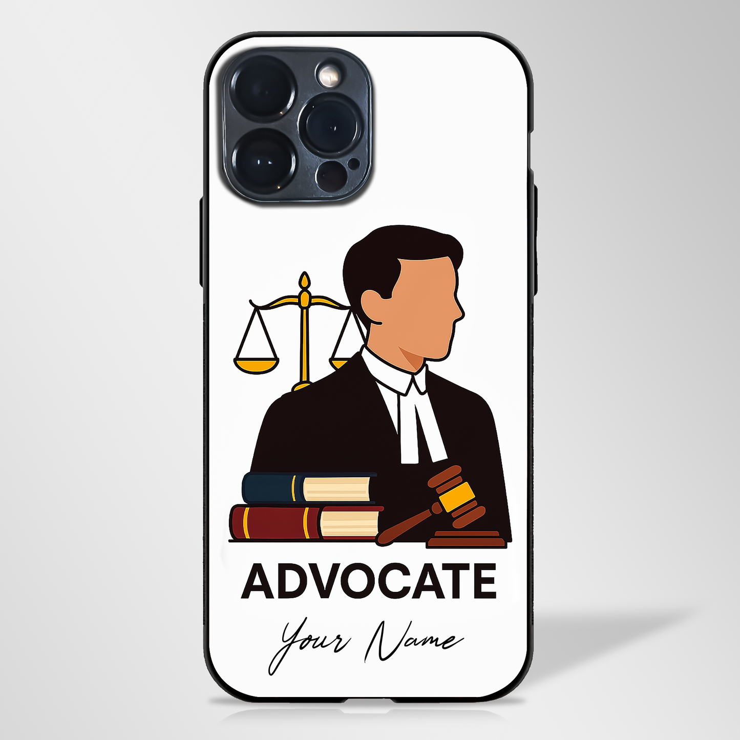 Your Name Personalized Lawyer/Advocate Glass Case (8 illustration styles)