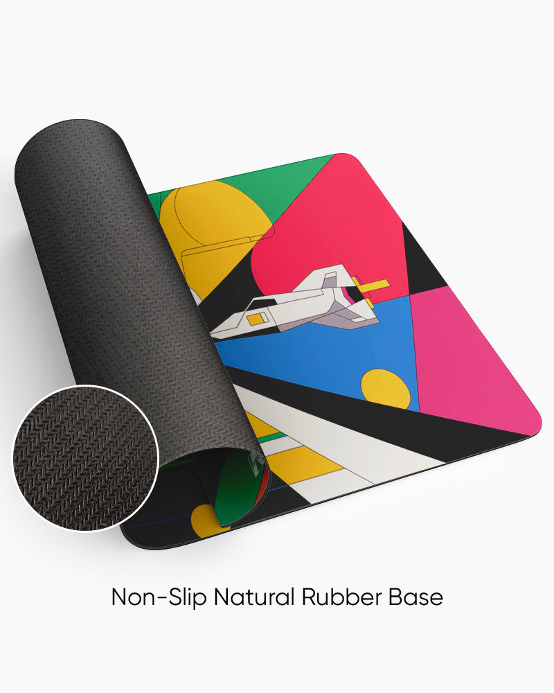 Astronaut's Journey on the Neon Path Deskmat