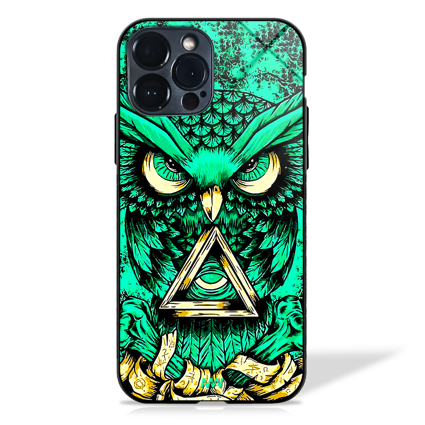Avoid Negative Vibes - Third Eye Owl Printed Glass Case - - MW Stuffs -