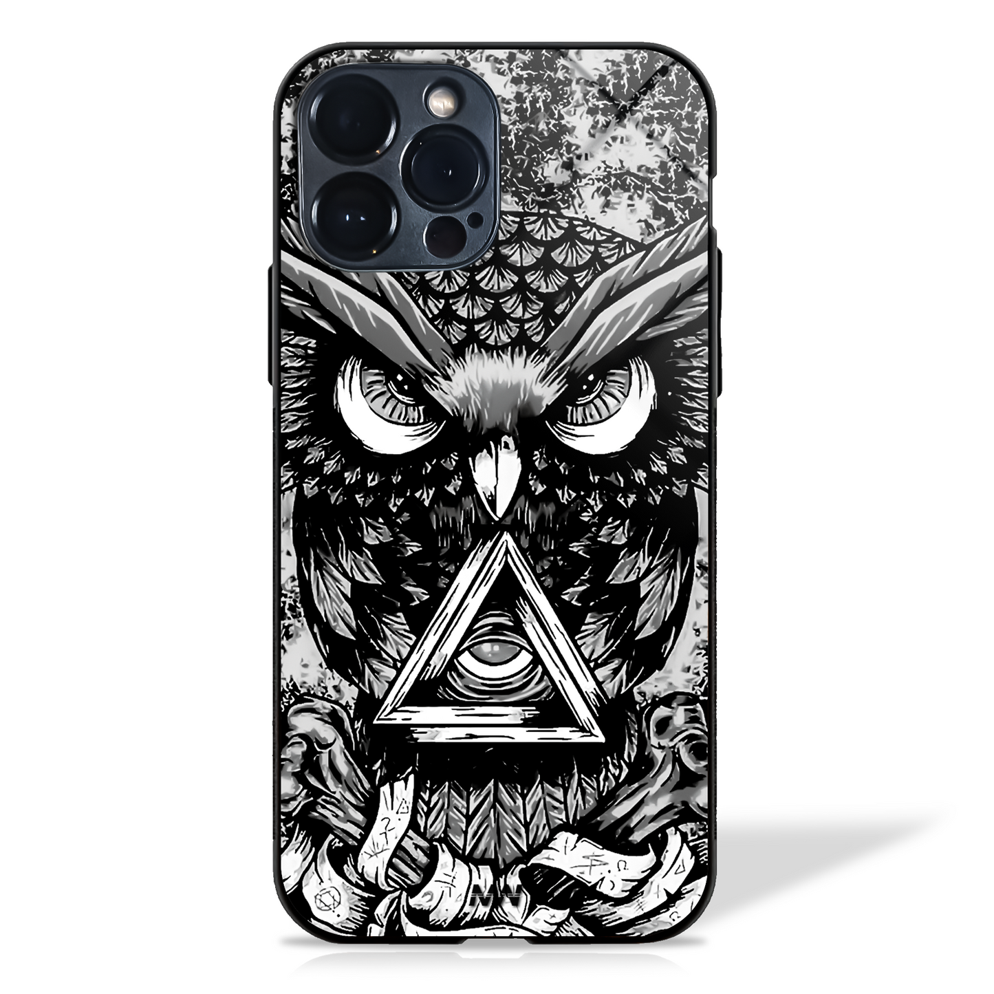 Avoid Negative Vibes - Third Eye Owl Printed Glass Case - - MW Stuffs -
