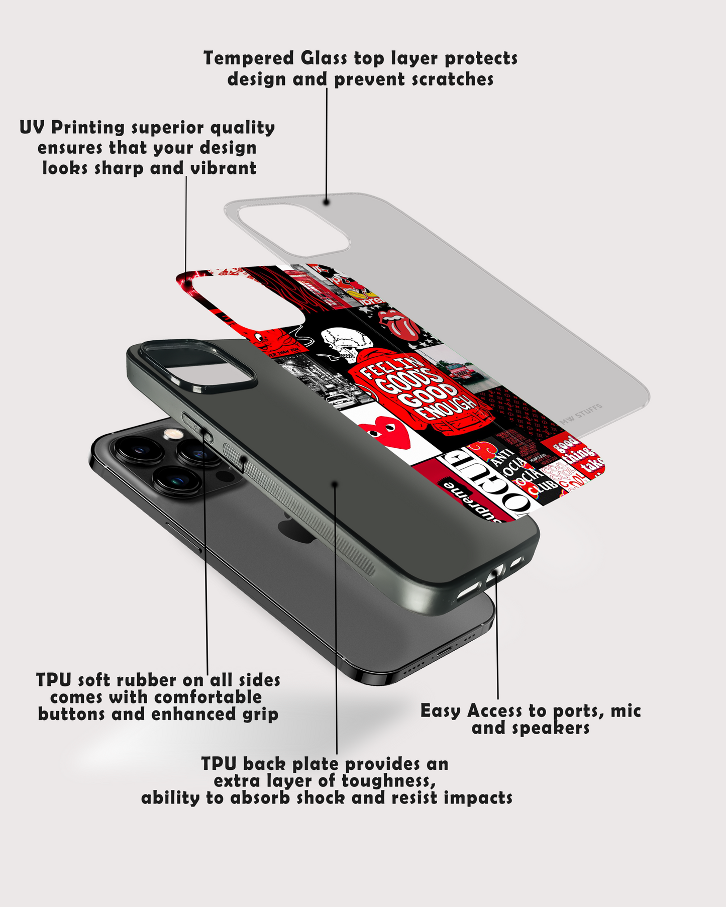 Bad Gang Sticker Art Glass Case - - MW Stuffs -