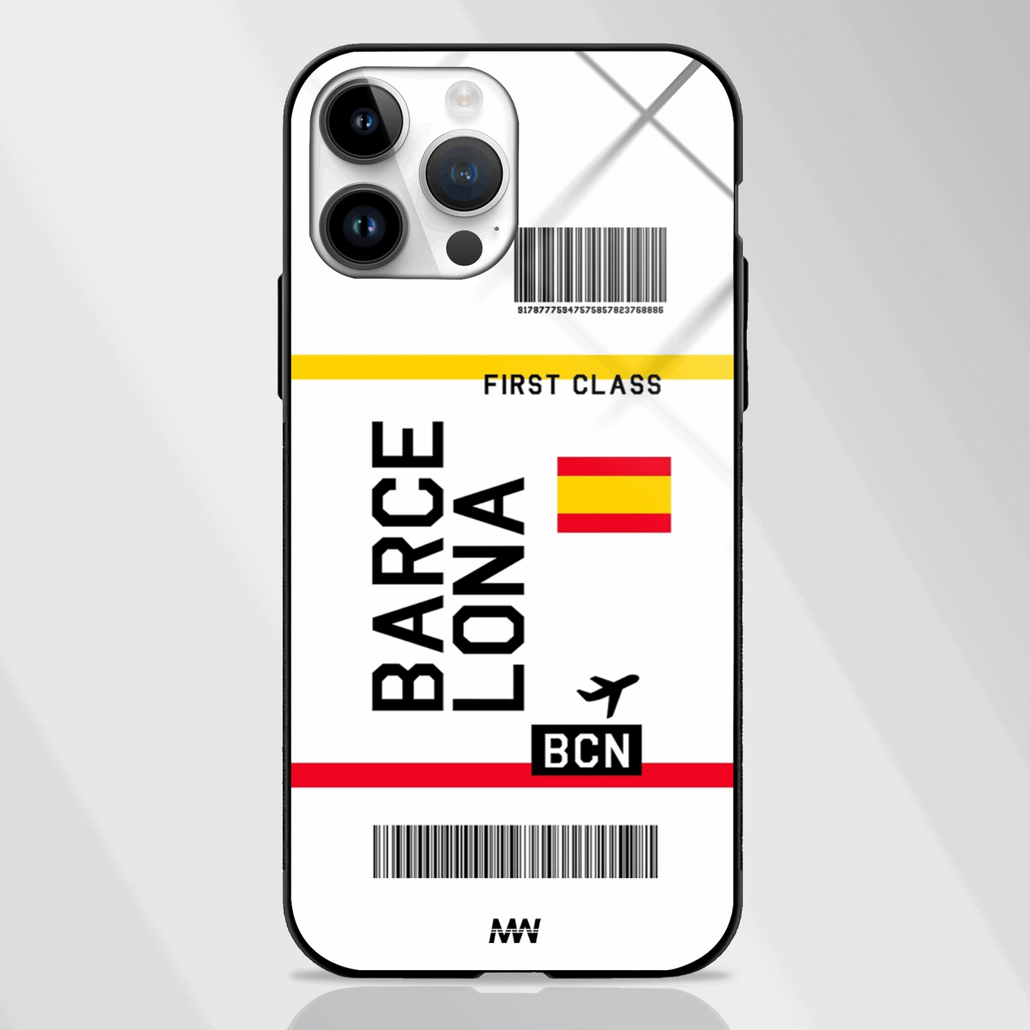 Barcelona Ticket Glass Case - - MW Stuffs -