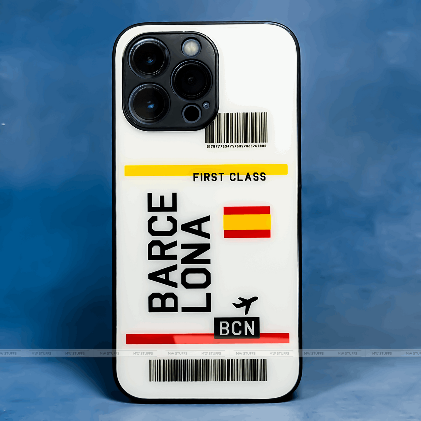 Barcelona Ticket Glass Case - - MW Stuffs -