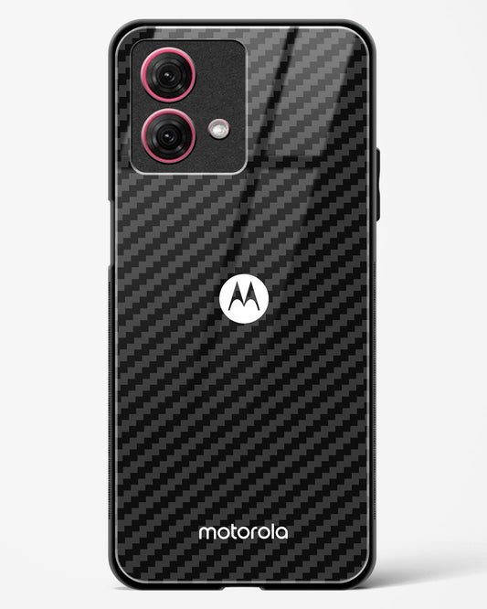 Black Carbon Pattern Glass Phone Case-Moto G84 5G