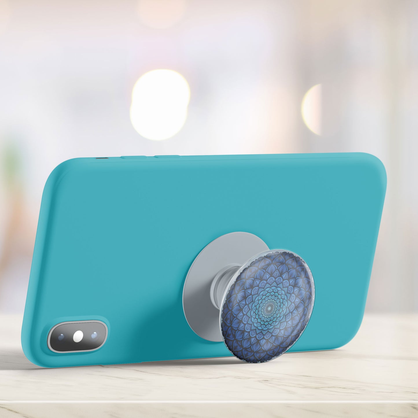 Blue Mandala Gloss Pop Holder