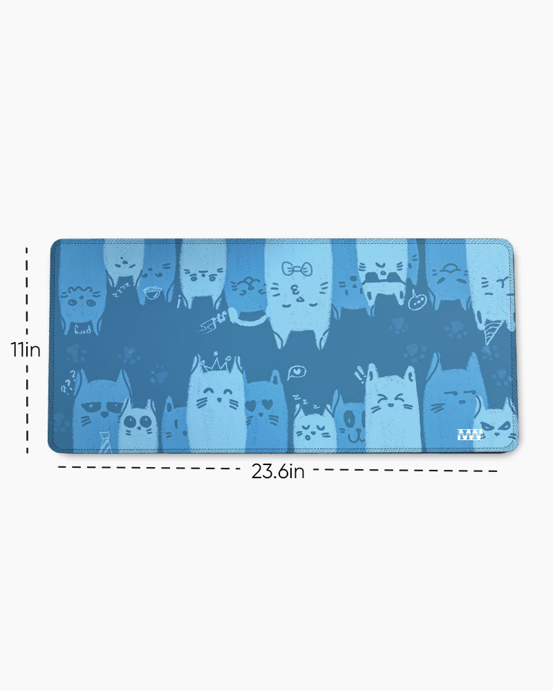 Blue Whisker Wonderland Deskmat