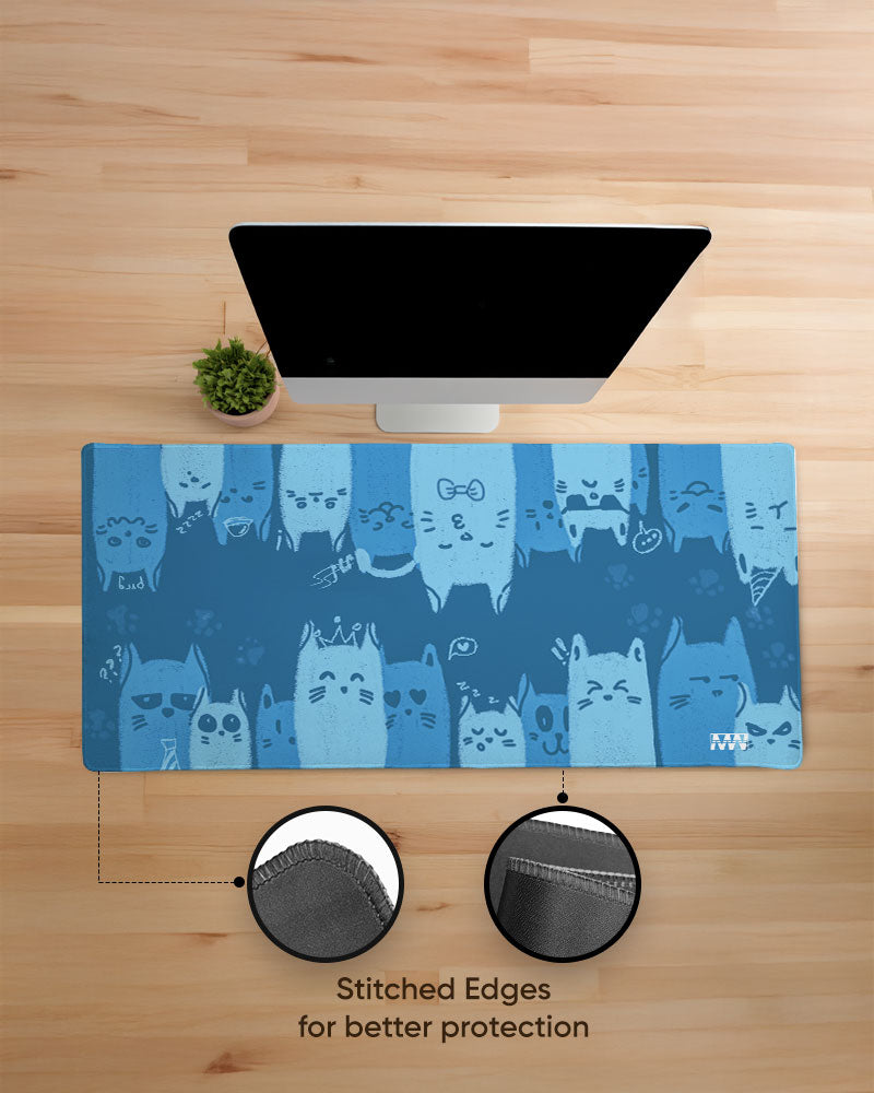 Blue Whisker Wonderland Deskmat
