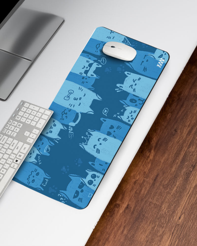 Blue Whisker Wonderland Deskmat