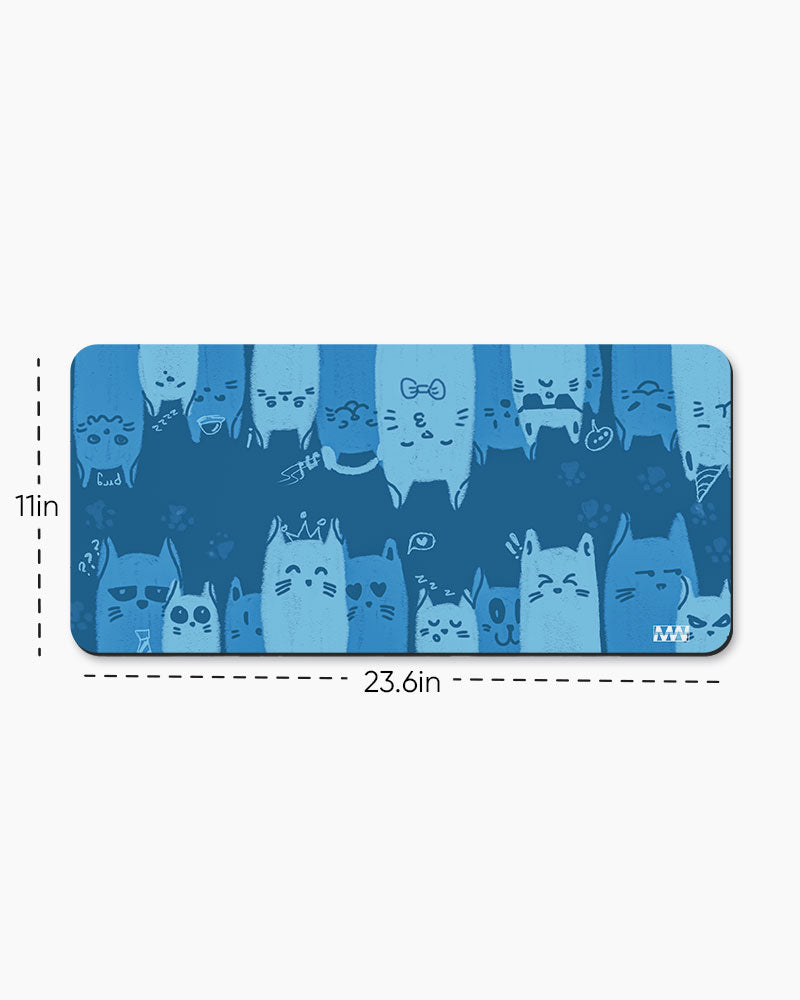 Blue Whisker Wonderland Deskmat