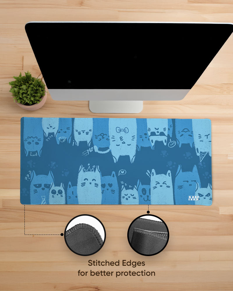 Blue Whisker Wonderland Deskmat