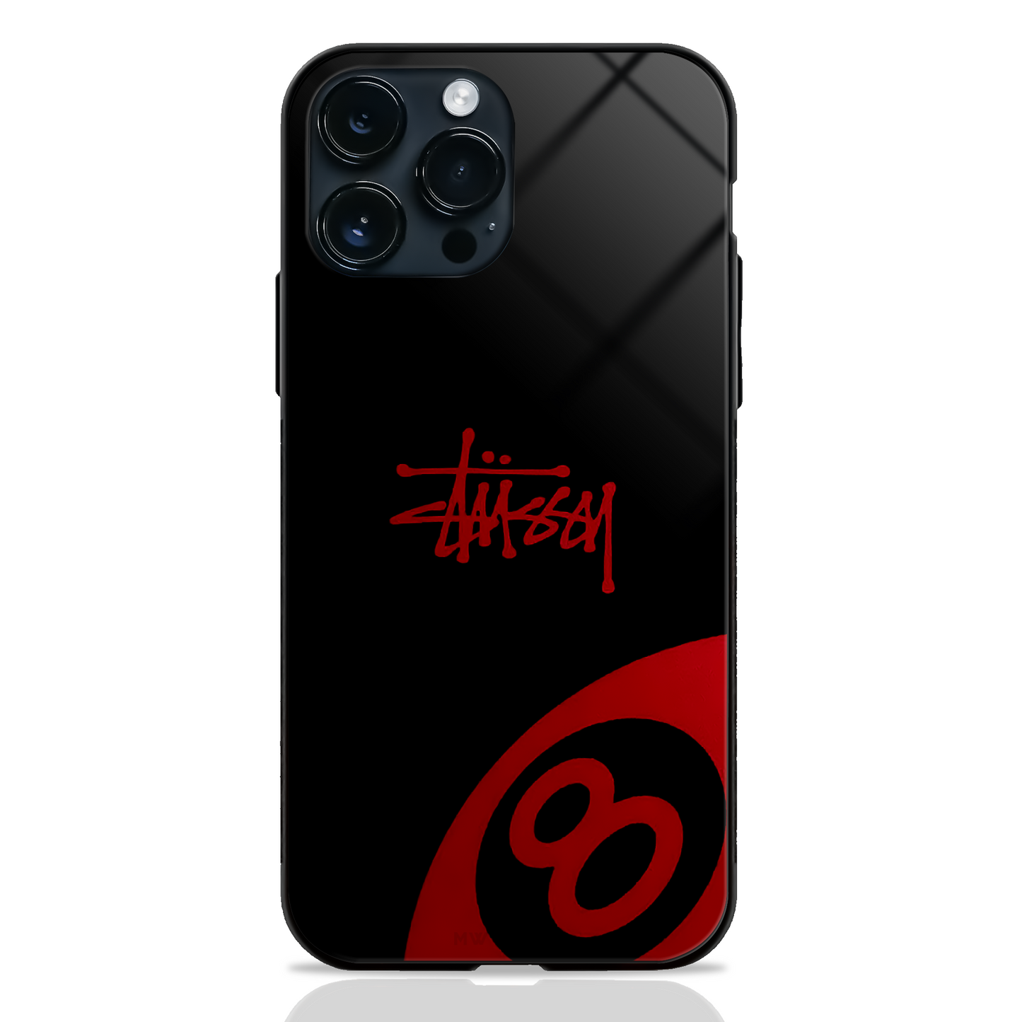 Classic Stüssy Black Glass Case