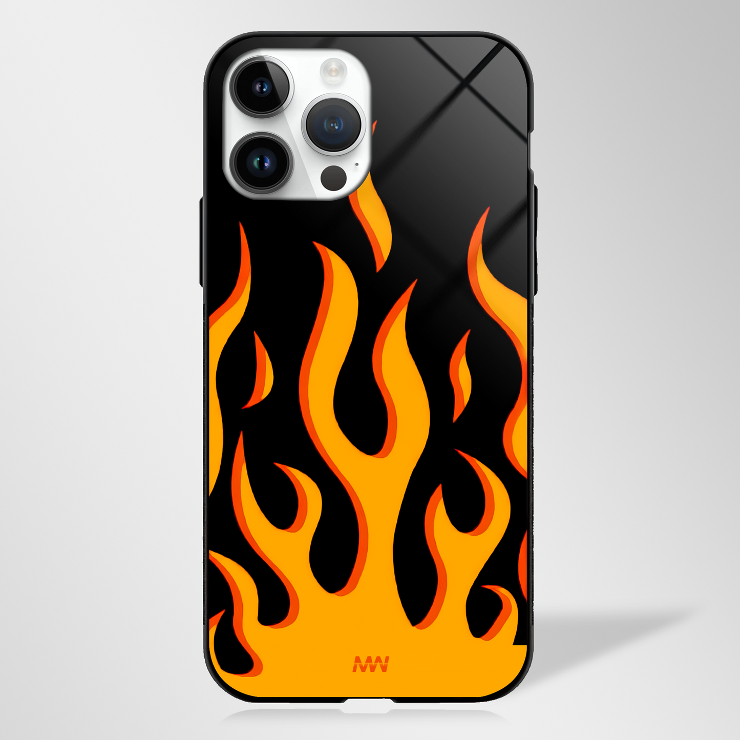 Classic Flames Premium GLASS CASE (7 color variants) - - MW Stuffs -