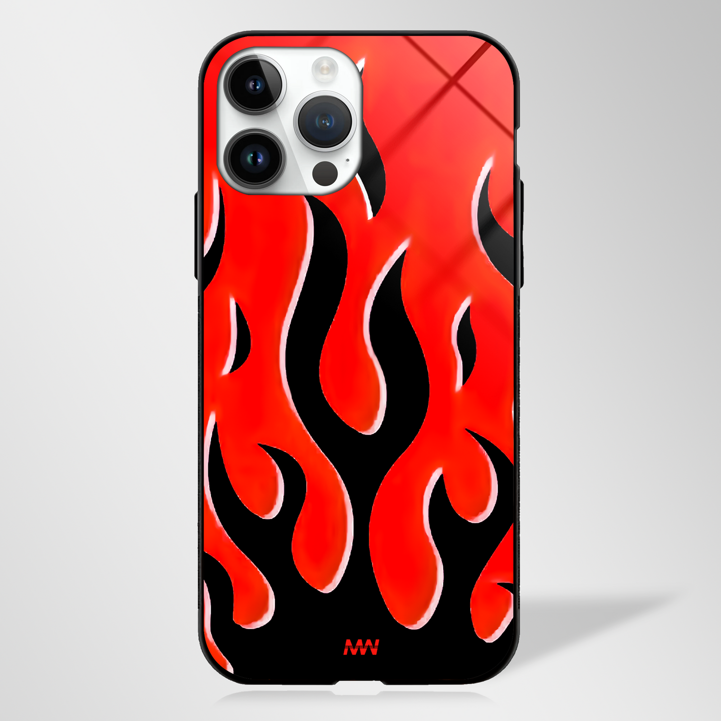 Classic Flames Premium GLASS CASE (7 color variants) - - MW Stuffs -