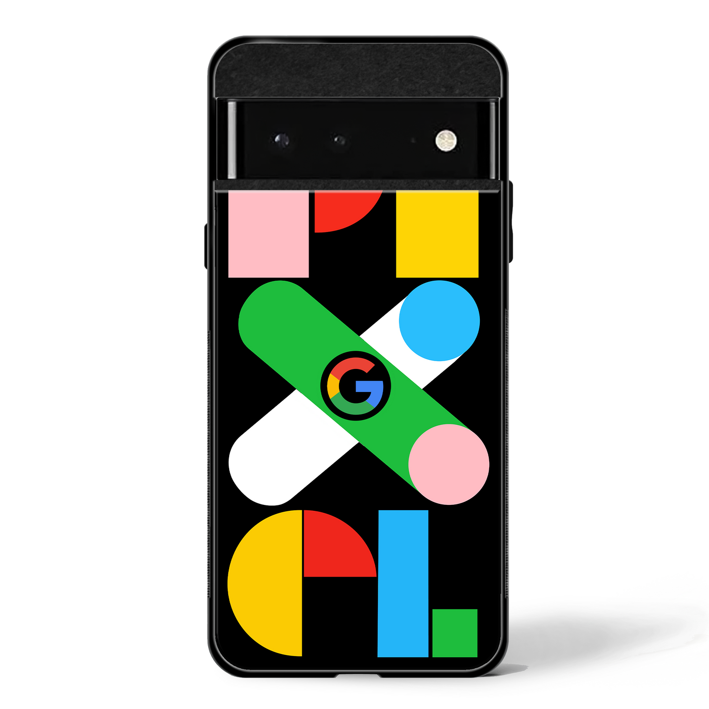 Colorful Google Inspired Geometric-Google Pixel Glass Cases