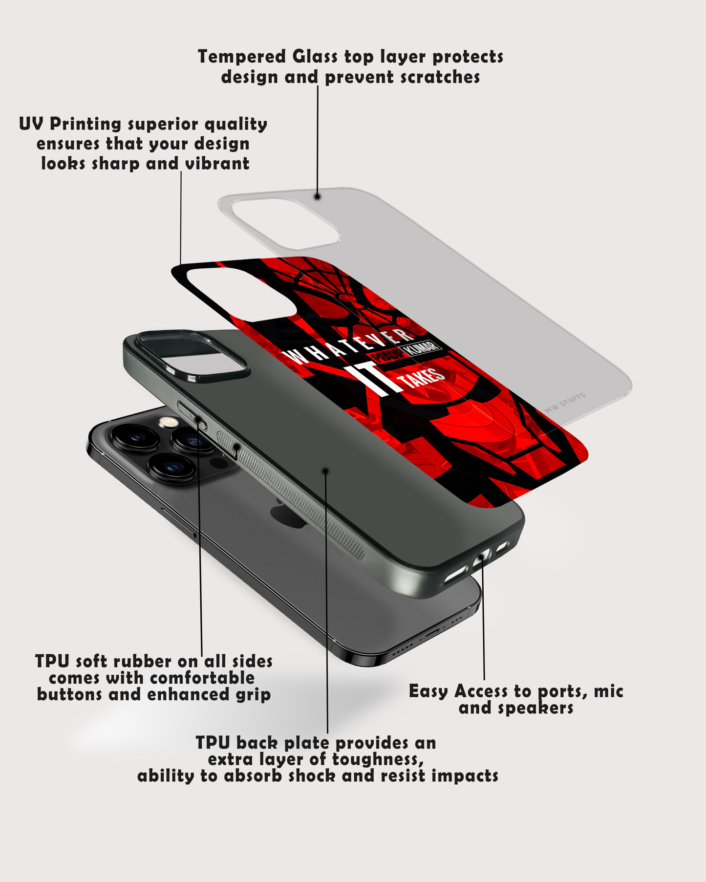 Comics Style Custom Name Glass Case - - MW Stuffs -