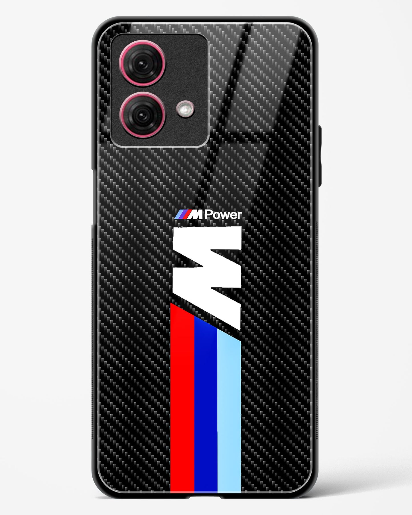 Cool Racing Striped Glass Phone Case-Moto G84 5G
