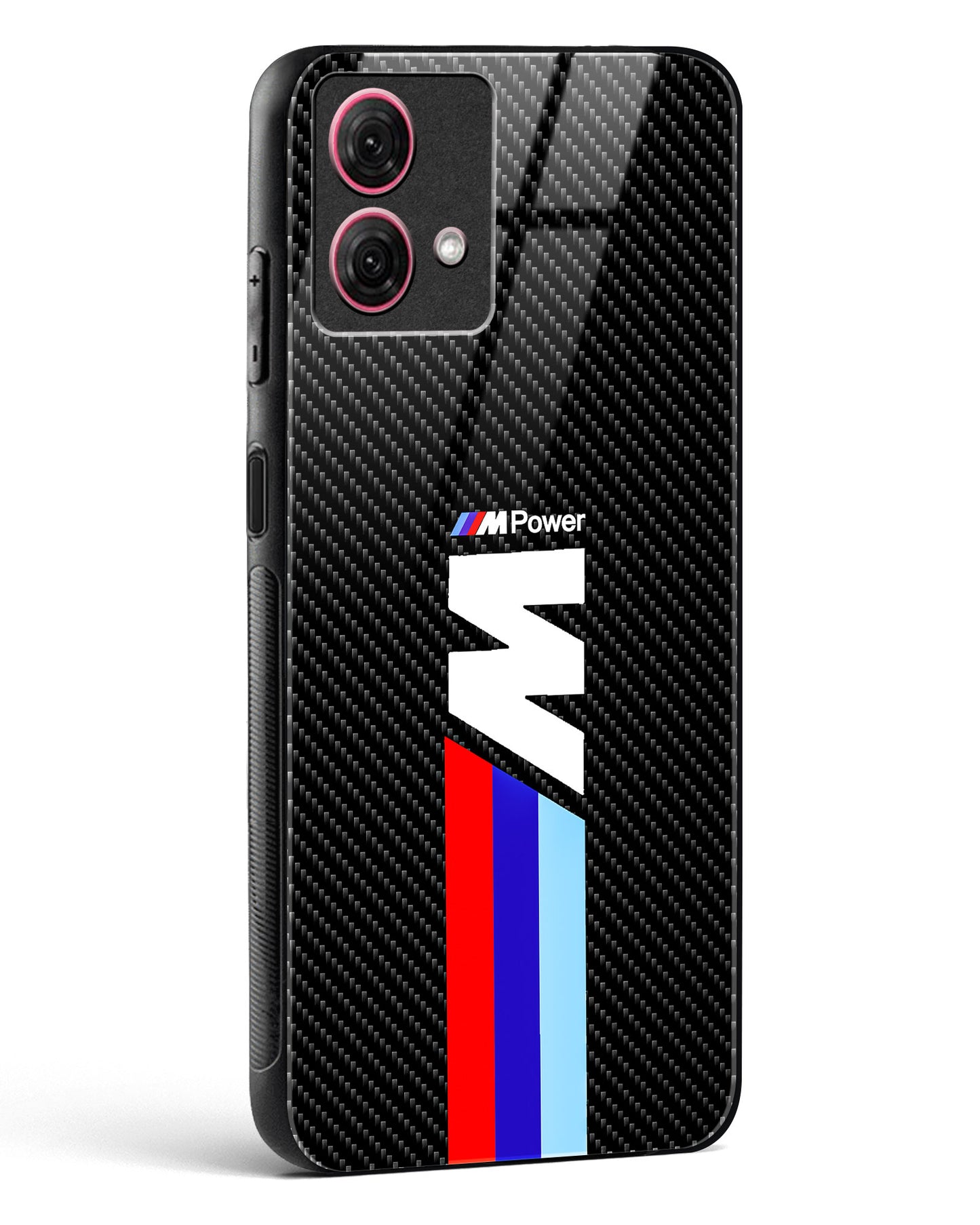 Cool Racing Striped Glass Phone Case-Moto G84 5G