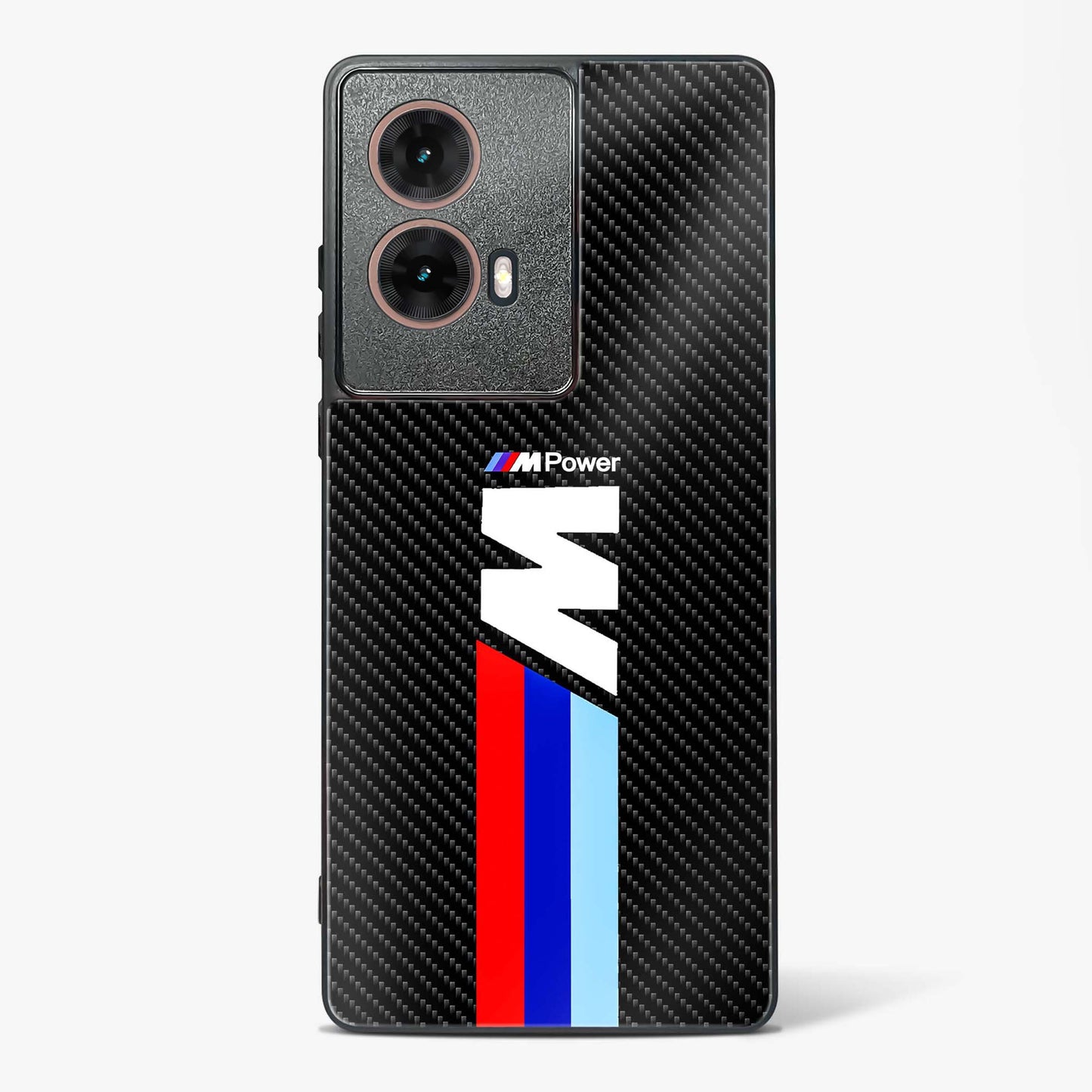 Cool Racing Striped Glass Phone Case-Moto G85 5G