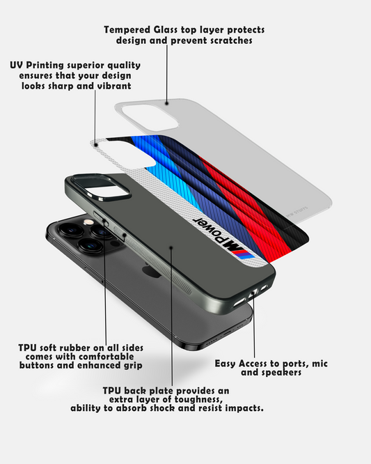 Cool Racing Stripes Carbon Pattern Glass Case - - MW Stuffs -