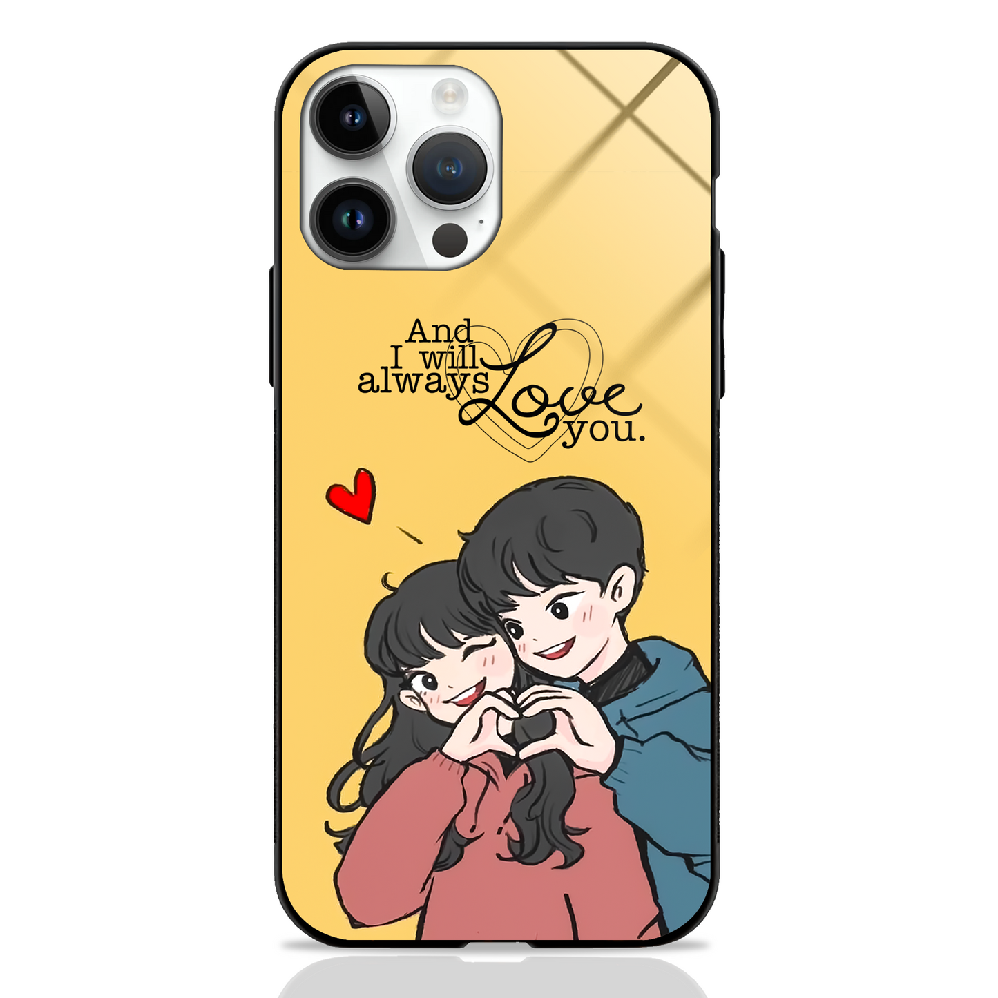 Coute Couple Toon Art GLASS CASE - - MW Stuffs -