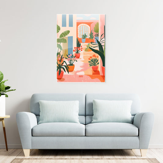 Cozy Courtyard Plants Metal-Poster