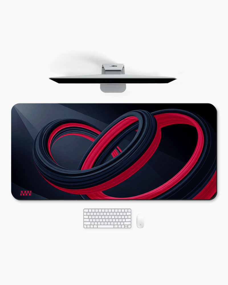 Crimson Flux Modern Minimalism Deskmat