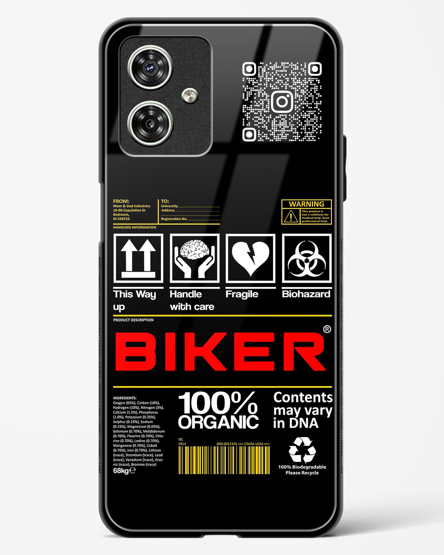 Custom QR Code Biker Glass Phone Case-Moto G64 5G