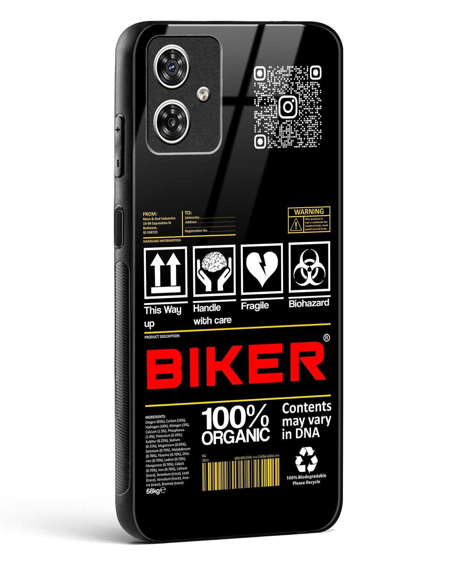 Custom QR Code Biker Glass Phone Case-Moto G64 5G