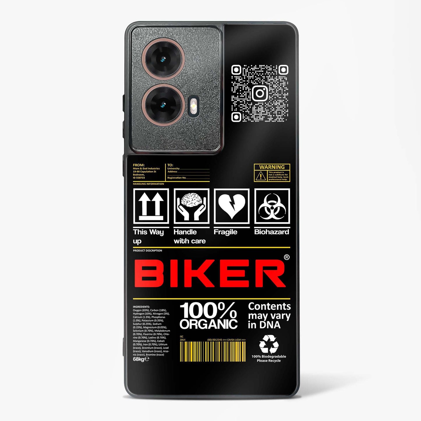 Custom QR Code Biker Glass Phone Case-Moto G85 5G