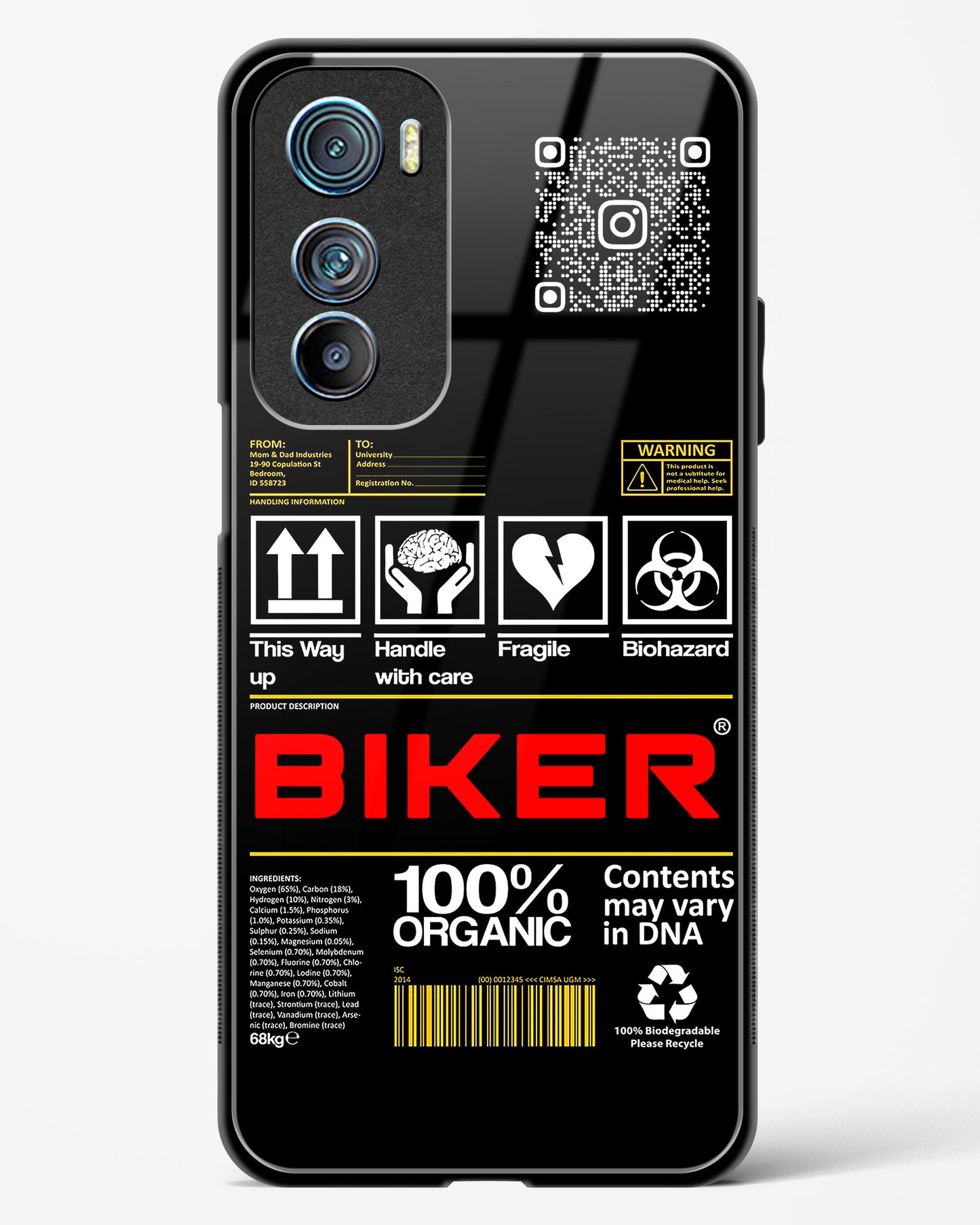 Custom QR Code Biker Glass Phone Case-Motorola Edge 30