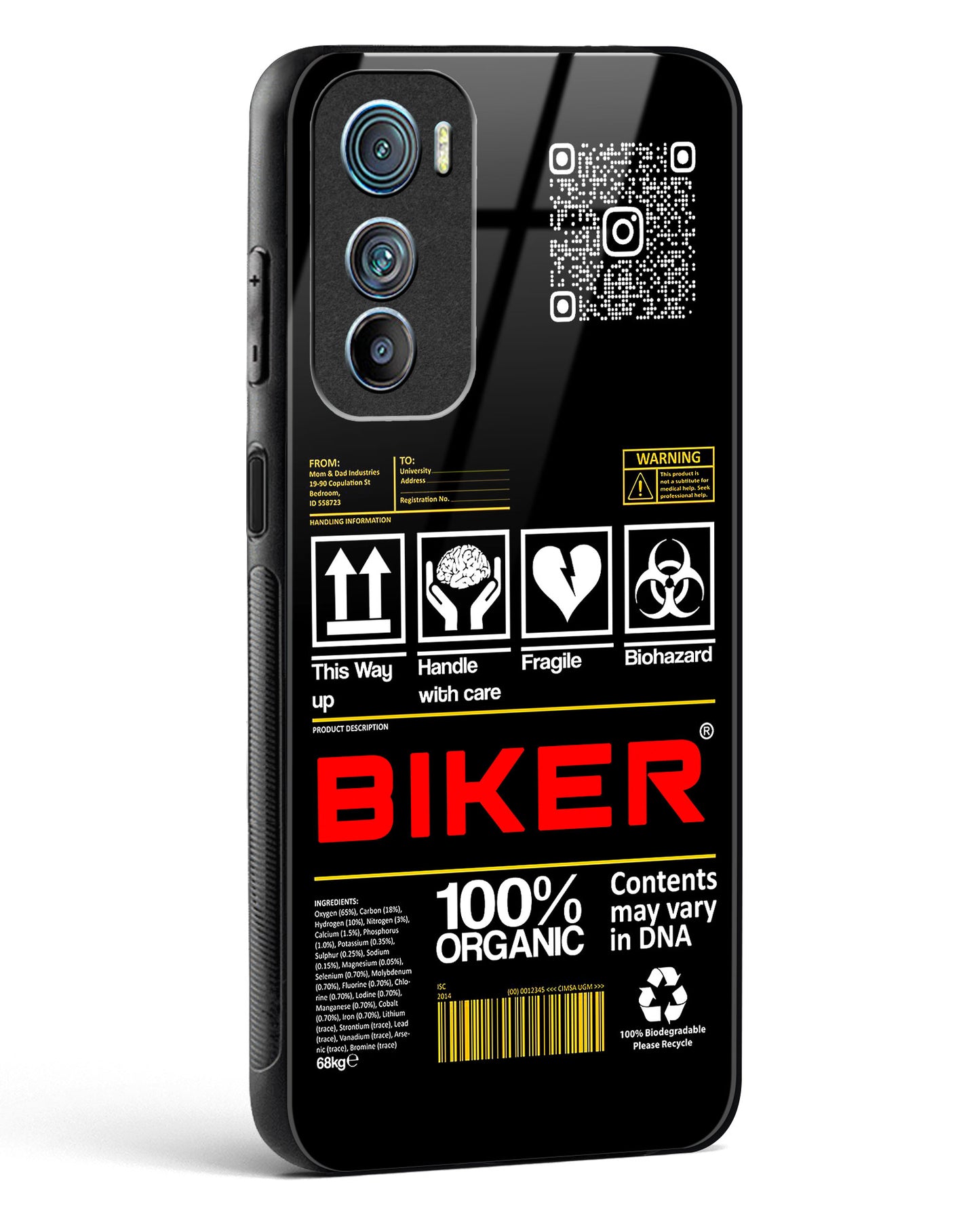 Custom QR Code Biker Glass Phone Case-Motorola Edge 30