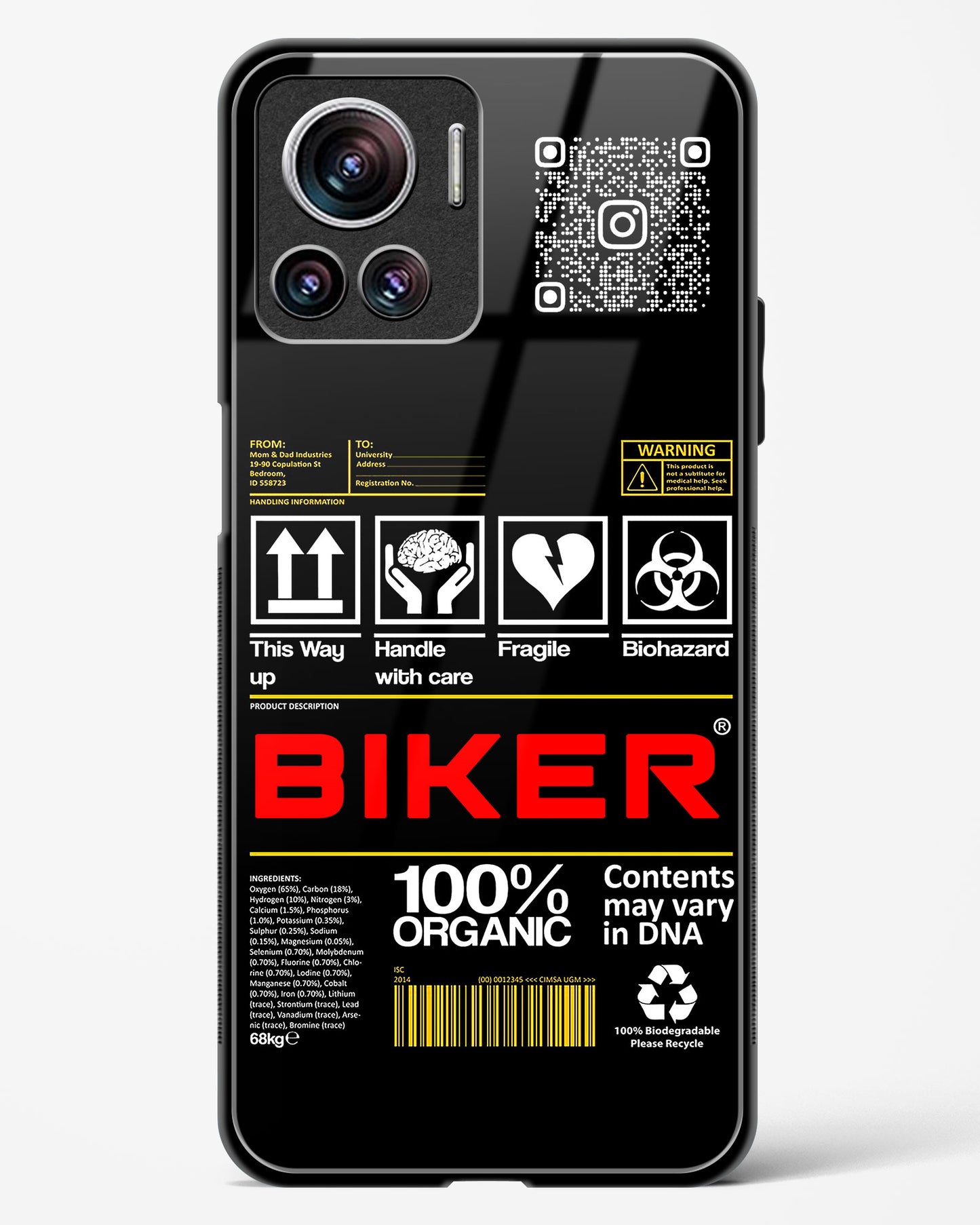 Custom QR Code Biker Glass Phone Case-Motorola Edge 30 Ultra