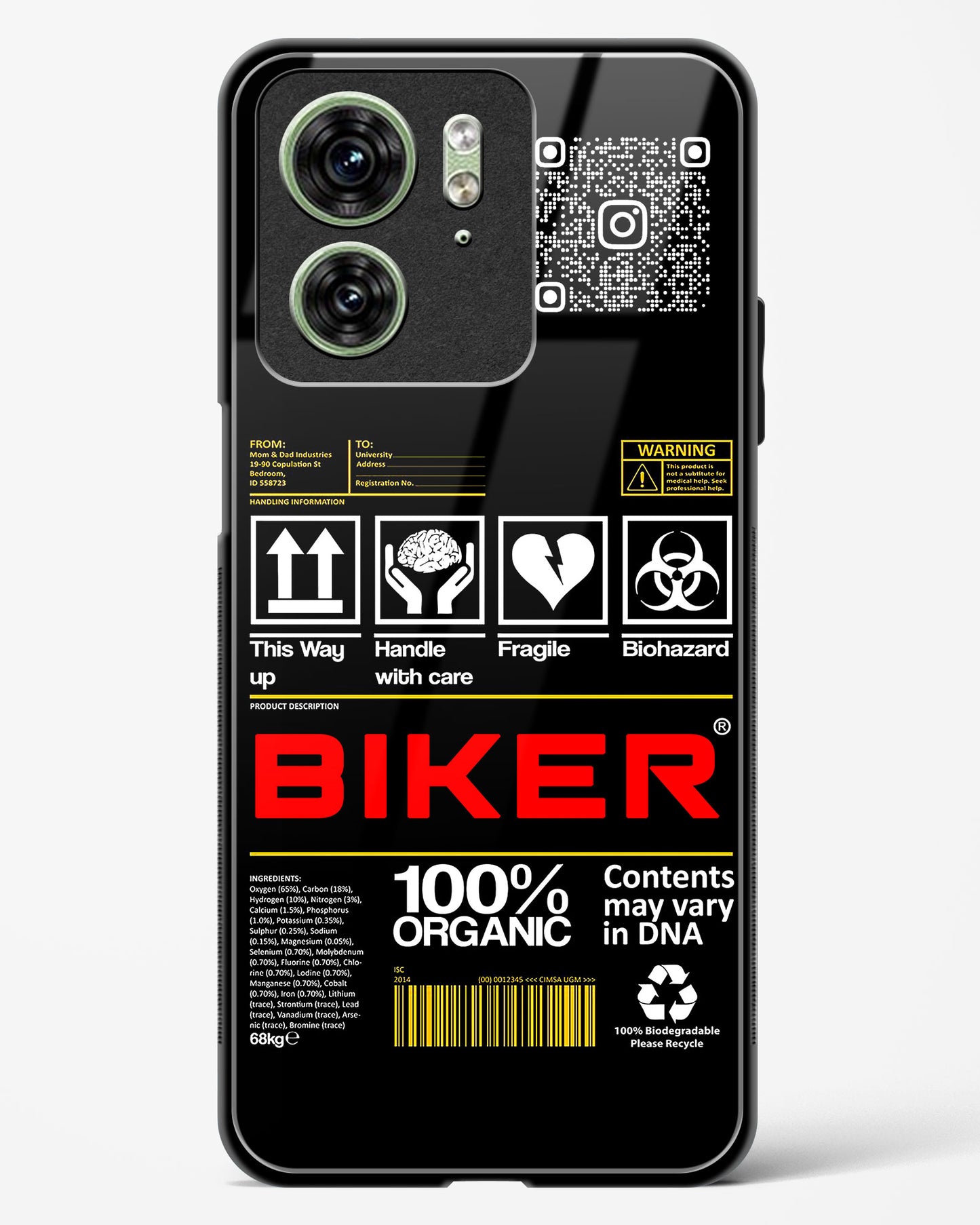Custom QR Code Biker Glass Phone Case-Motorola Edge 40