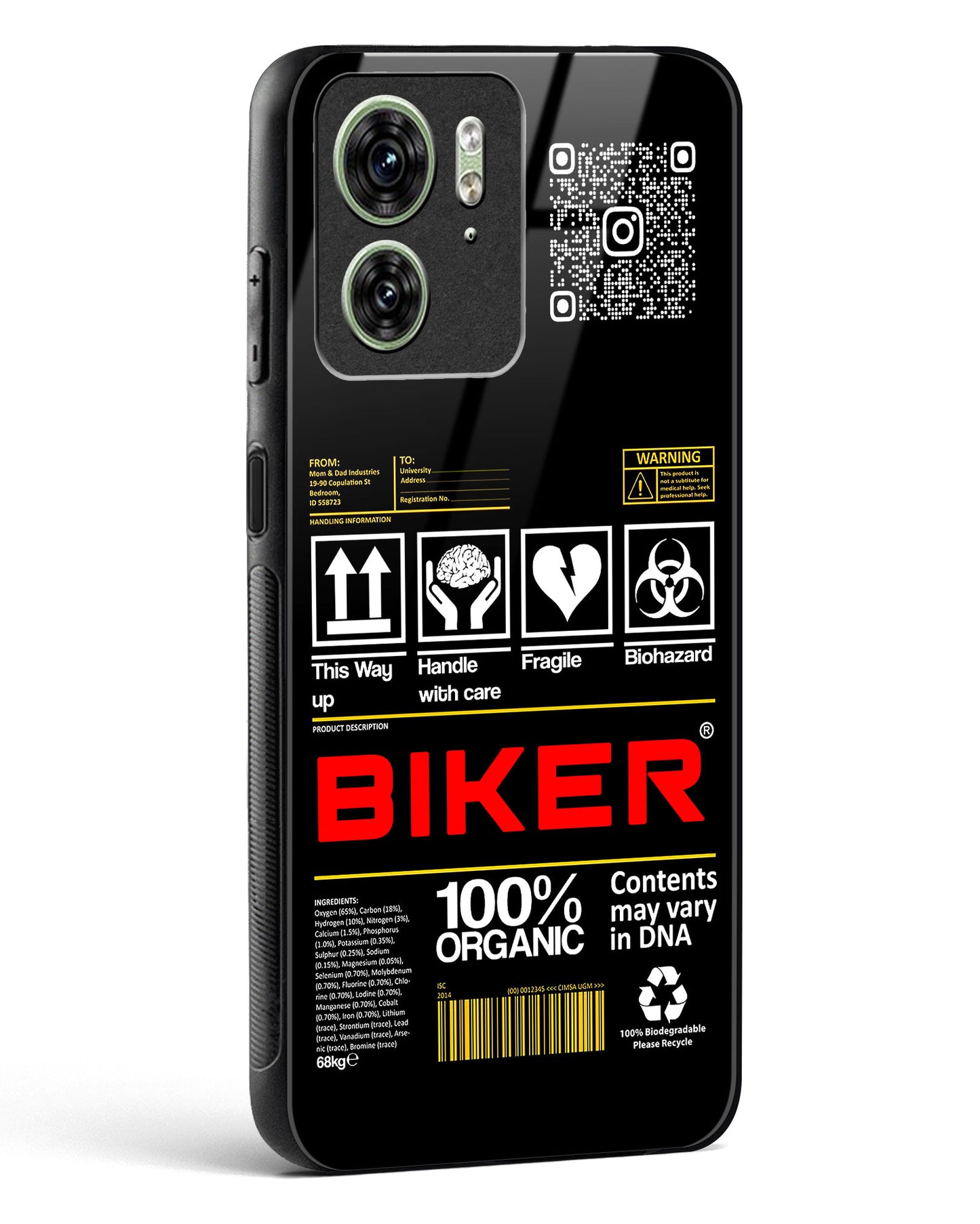 Custom QR Code Biker Glass Phone Case-Motorola Edge 40