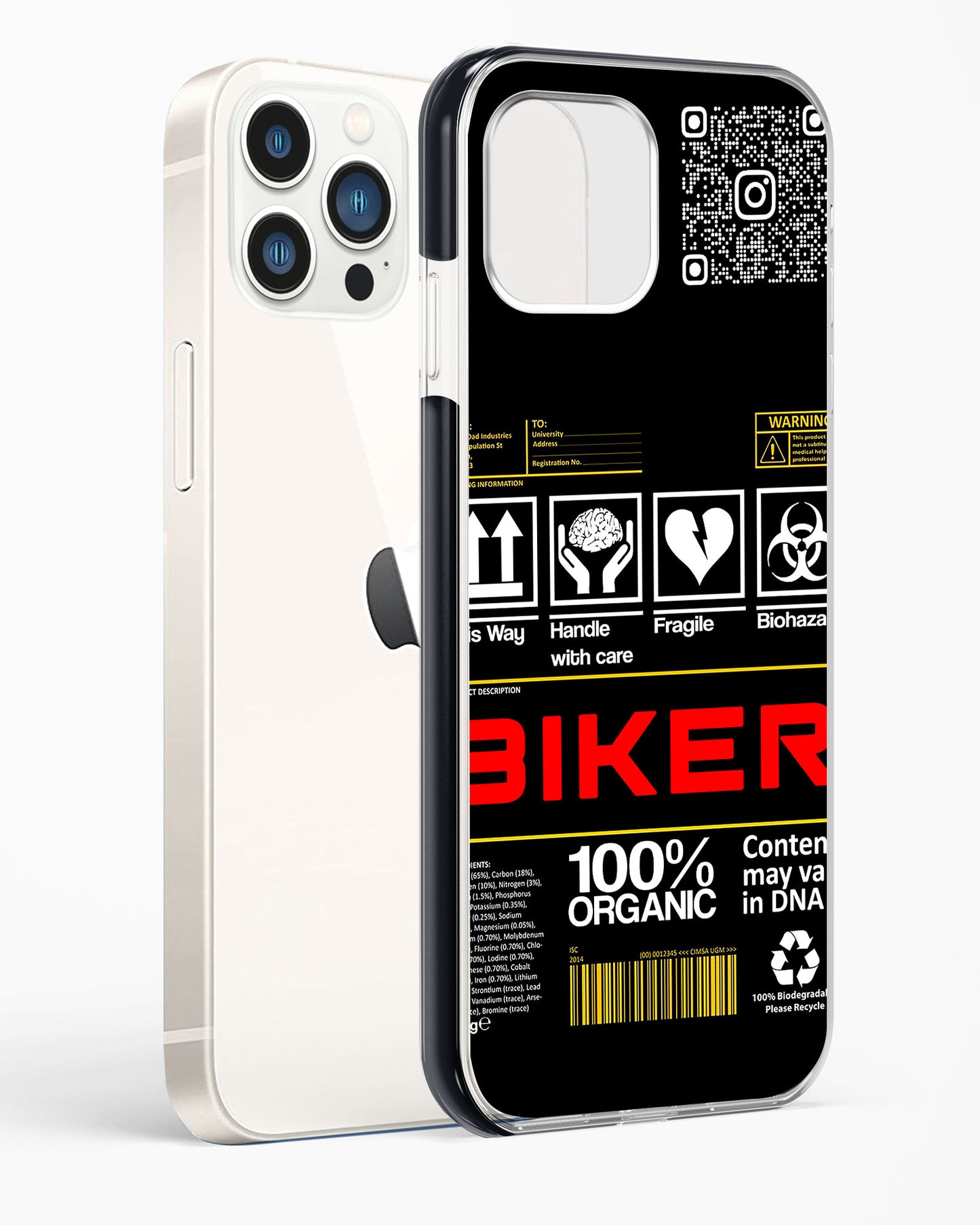 Custom QR Code Biker Impact Drop Protection Case