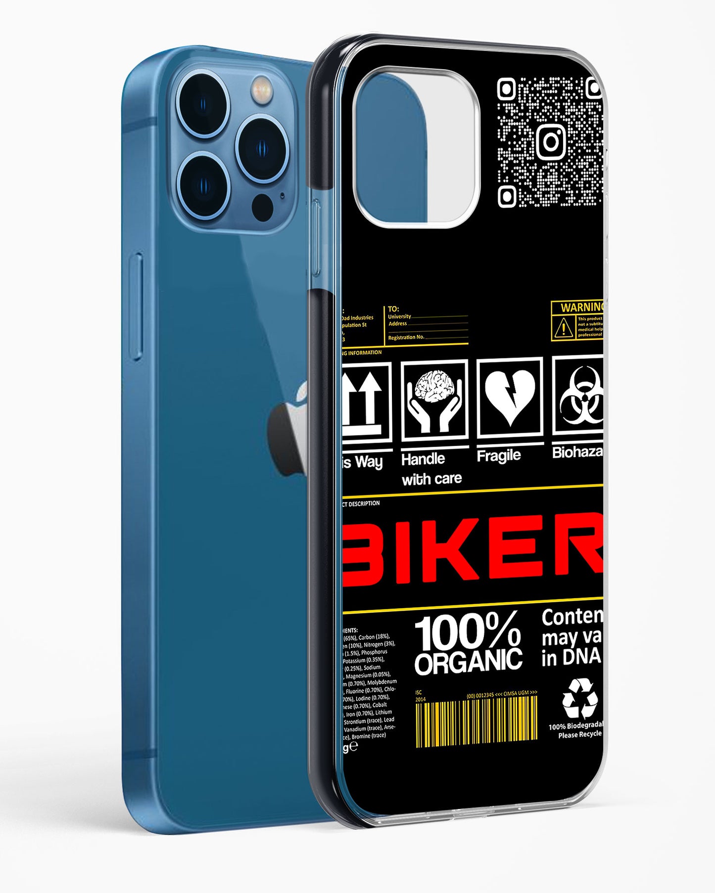 Custom QR Code Biker Impact Drop Protection Case