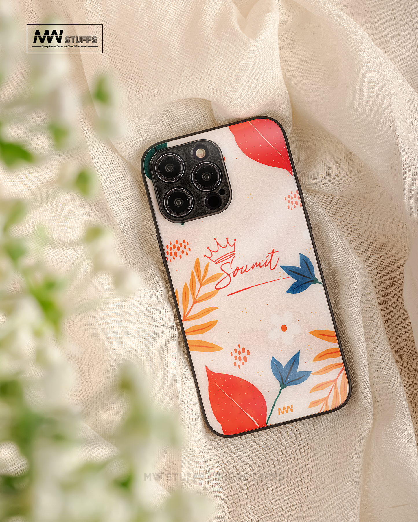 Custom Name Aesthetic Premium GLASS CASE - - MW Stuffs -