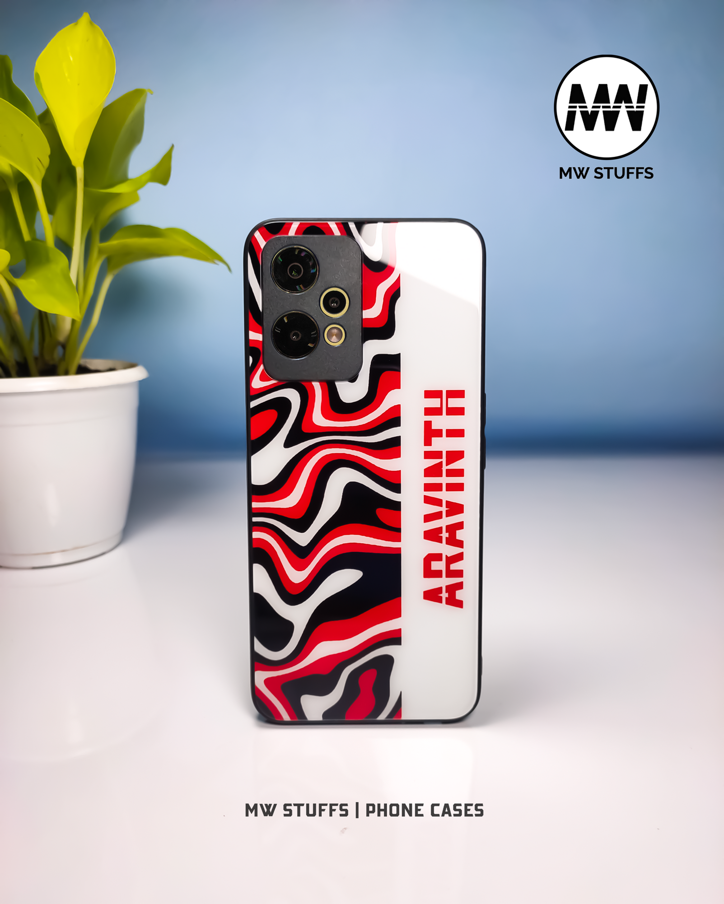 Custom Name Color Blend Glass Case - - MW Stuffs -