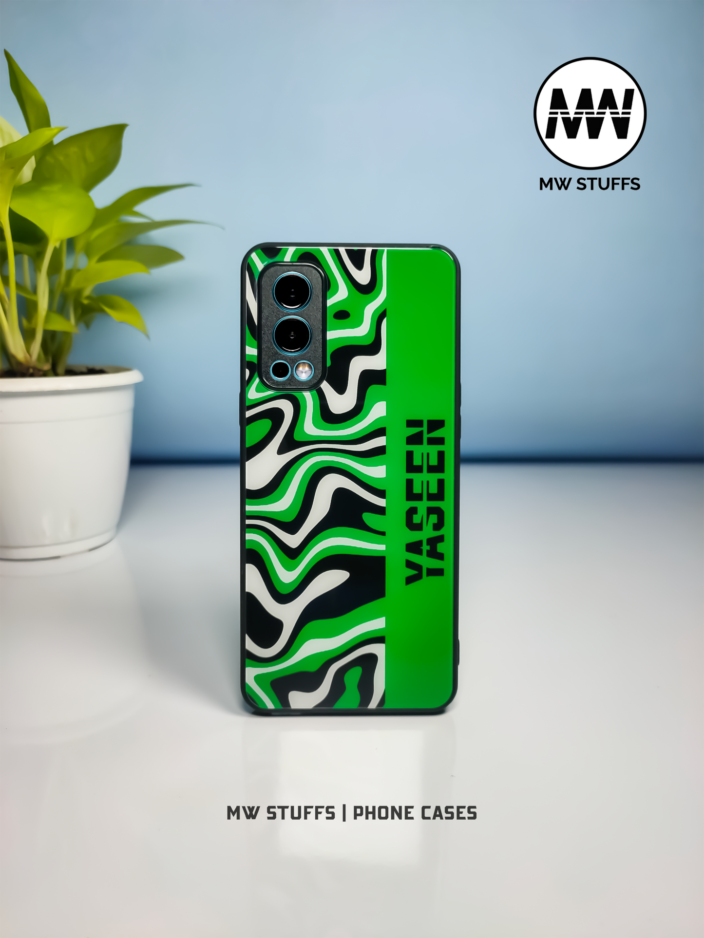 Custom Name Color Blend Glass Case - - MW Stuffs -