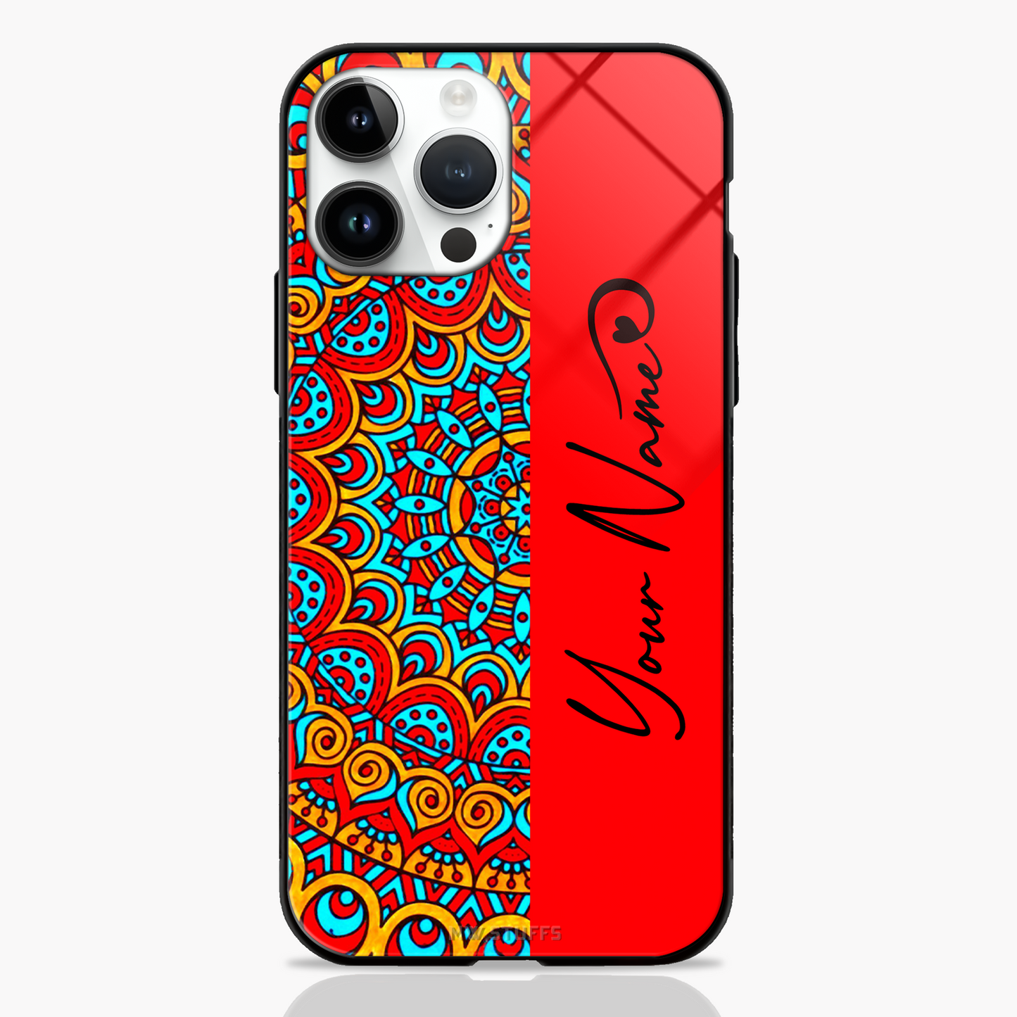 Custom Name Mandala Glass Case (6 variants) - - MW Stuffs -