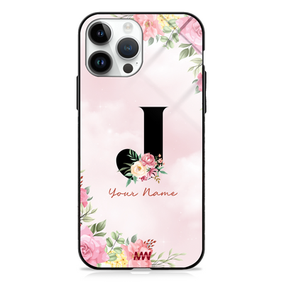 Cute Roses Custom Name Floral Premium GLASS CASES
