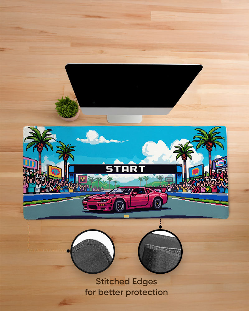 Turbo Twilight Pixel Drift Desk Mat